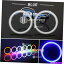 Headlight Covers 2PCS 70mm֥롼֥󥸥륢ϥ󥰥Х֥إåɥ饤DRL +С 2PCS 70mm Blue COB Angel Eyes Halo Ring Bulb Headlights DRL Lamps + Cover