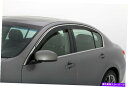 バグシールド AVS 07-10はInfiniti G35 Ventvisorロープロファイルディフレクター4PCに適合します - 煙w/クロム AVS 07-10 fits Infiniti G35 Ventvisor Low Profile Deflectors 4pc - Smoke w/Chrom
