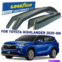 バグシールド サイドウィンドウディフレクター20-22トヨタハイランダーシャタープルーフのレインガード Side Window Deflectors Rain Guards for 20-22 Toyota Highlander SHATTERPROOF