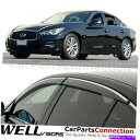 バグシールド wellvisorsウィンドウバイザー14-22インフィニティQ50サンバイザーのディフレクター WellVisors Window Visors 14-22 For Infiniti Q50 Sun Visors Deflectors(2)