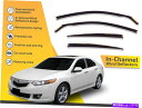 バグシールド チャンネル風力発電器では、Acura TSX 2009-2014 4PCのレインガード In channel wind deflectors rain guards for Acura Tsx 2009-2014 4pc(2)