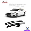 バグシールド 日産アルティマのレインガード2019-2022(6pcs)煙の色合いのテープオンスタイル Rain Guards for Nissan Altima 2019-2022 (6PCs) Smoke Tinted Tape-On Style(2)