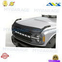 バグシールド AVS Aeroskin Hood Protector 2021 2022 Ford Broncoのブラックロープロファイル AVS Aeroskin Hood Protector Textured Black Low Profile for 2021 2022 Ford Bronco