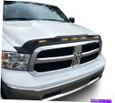 バグシールド AVS Aeroskin控えめなフードシールドw/ライト - 2009-2018 RAM 1500のブラック AVS Aeroskin Low Profile Hood Shield w/ Lights - Black for 2009-2018 Ram 1500(2)