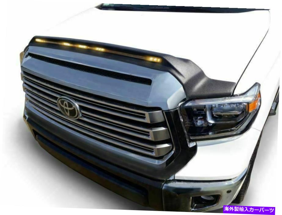 バグシールド AVS-For 2014-2019 Toyota Tundra Aeroskin Low Profile Hood Shield W/ Lights-BL AVS-for 2014-2019 Toyota Tundra Aeroskin Low Profile Hood Shield w/ Lights - Bl
