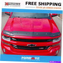 バグシールド 16-18シボレーシルバラード1500タフガードフードプロテクターバグシールドダフェレクター 16-18 Chevy Silverado 1500 Tough Guards Hood Protectors Bug Shields Deflectors(2)