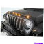 Х AVS 18-19ץ󥰥顼JLץեաɥդ饤 - ֥å AVS 18-19 Jeep Wrangler JL Aeroskin Low Profile Hood Shield w/ Lights - Black