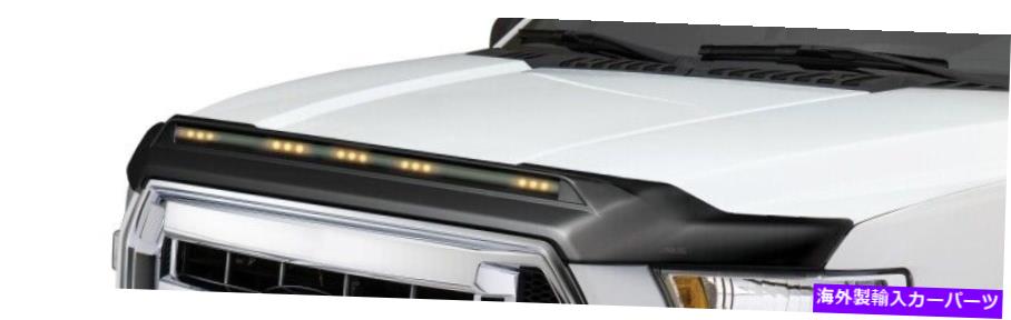 バグシールド 2014-2018のAVS GMC Sierra 1500 Aeroskin Low Profely Hood Shield W/ Lights -B AVS for 2014-2018 GMC Sierra 1500 Aeroskin Low Profile Hood Shield w/ Lights - B