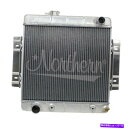 Radiator ノーザン205155カスタムホットロッドアルミニウムダウンフローラジエーターフォードホースの場所 Northern 205155 Custom Hotrod Aluminum Downflow Radiator Ford Hose Location