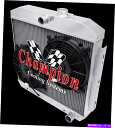 Radiator 4列JRチャンピオンラジエーターW/ 2 10 ファン1955 56 1957シボレーカーv8 Eng 4 Row JR Champion Radiator W/ 2 10 Fans for 1955 56 1957 Chevrolet Cars V8 Eng