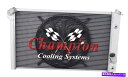 Radiator 4 row jrチャンピオンラジエーターW/ 16 ファン1973-1976シボレーコルベットv8 Eng 4 Row JR Champion Radiator W/ 16 Fan for 1973 - 1976 Chevrolet Corvette V8 Eng
