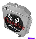 Radiator 2 row drチャンピオンラジエーター、16インチファン、1949年から1953年のフォードカーシボレーエング 2 Row DR Champ...
