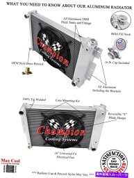 Radiator 4列のDRチャンピオンラジエーターW/ 16インチファン1967 1969 1969 Trans AM V8 ENG＃MC370 4 Row DR Champion Radiator W/ 16" Fan for 1967 1968 1969 Trans Am V8 Eng #MC370