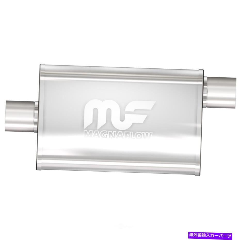 マフラー 排気マフラーサチン仕上げ2.5x2.5インチ。楕円形のマグナフロー11226 Exhaust Muffler-Satin ..