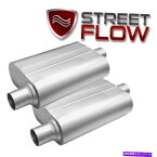 マフラー 2-40シリーズフローマフラー2チャンバーストリート/レースマフラー2.5 "イン/Oオフセットセンター 2 - 40 Series Flowmuffler 2 Chamber Street/Race Mufflers 2.5" In/O Offset Center