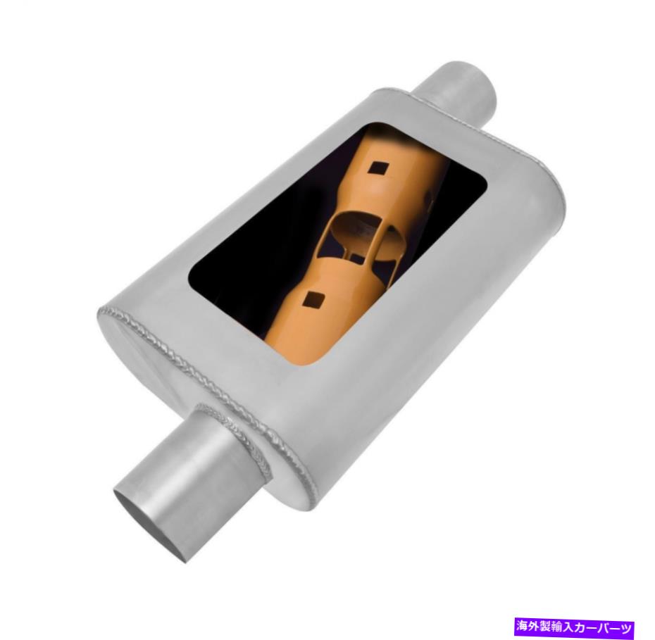 マフラー ギブソンパフォーマンスエキゾーストBM0105 MWAオフセット/オフセット楕円形のマフラー。ステンレス Gibson Performance Exhaust BM0105 MWA Offset/Offset Oval Muffler; Stainless