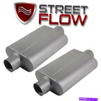 マフラー 2-40シリーズフローマフラー2チャンバーストリート/レースマフラー3.0 "イン/Oセンターセンター 2 - 40 Series Flowmuffler 2 Chamber Street/Race Muffler 3.0" In/O Center Center