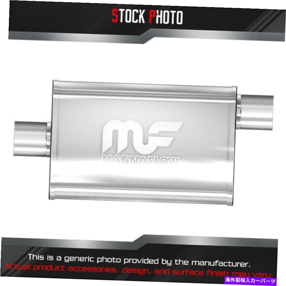 マフラー Magnaflowステンレス鋼卵形双方向サテン排気マフラー（2 "中央ID、 MagnaFlow Stainless Stee..