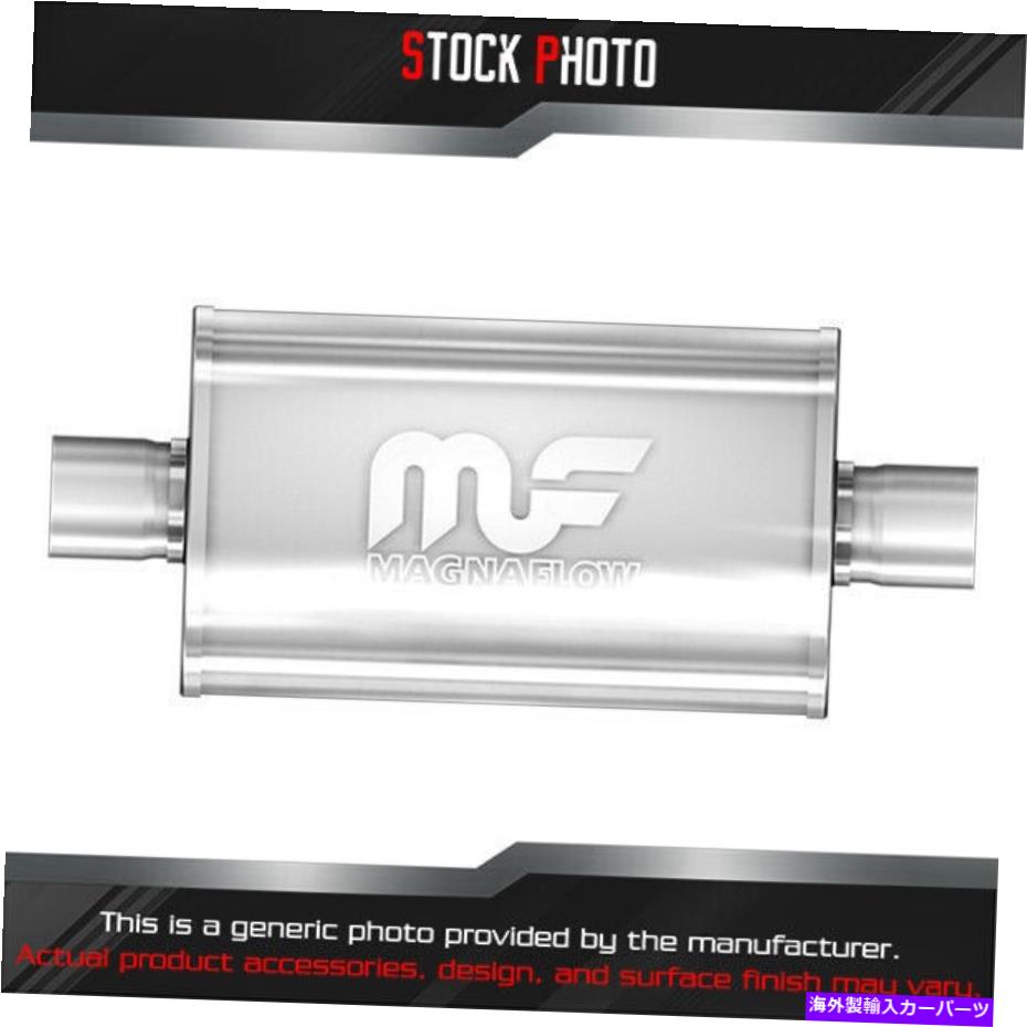 マフラー Magnaflowステンレス鋼卵形双方向サテン排気マフラー（3 "センターID、 MagnaFlow Stainless ..