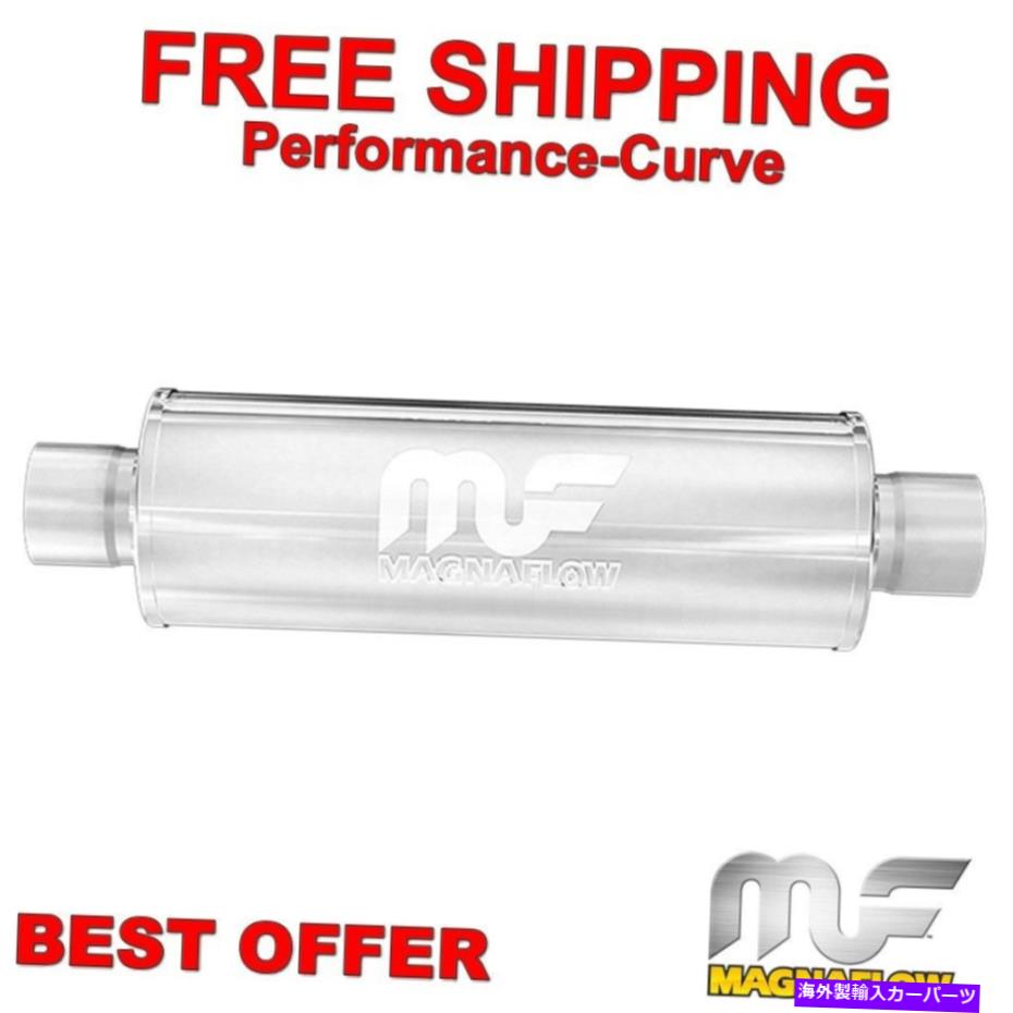マフラー 4 "C/C -6"ラウンド、14 "ボディマグナフローマフラーSS 14163 4" C/C - 6" Round, 14" Body ..