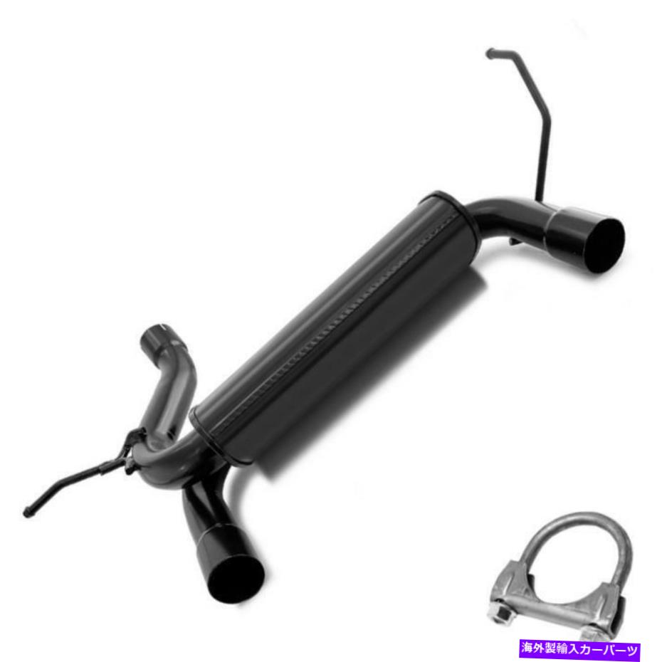マフラー パウダーコーティングブラックリアエキゾーストマフラーフィット：07-17ジープラングラー Powder Coated Black Rear Exhaust Muffler fits: 07-17 Jeep Wrangler