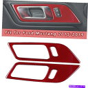trim panel 2 L+R Red Carbon Fiber Door Handle Ford Mustang 2015-19のトリムパネル 2 L+R ...