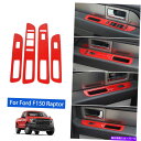 trim panel フォードF150ラプター2009-2014 4PCのレッドカーウィンドウリフトパネルスイッチトリム Red Car Window Lift...