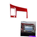 trim panel ホンダシビック第8世代06-11レッドカーボンファイバーGPSナビゲーションパネルカバートリム For Honda Civic 8th G...