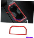 trim panel フォードF-150 F150 2017-2021のレッドカーボンファイバーリアウォーターカップホルダーパネルカバー Red Carbon ...