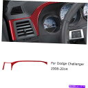trim panel ダッジチャレンジャー用レッドカーボンファイバードライバーコンソールダッシュボードパネルトリムカバー For Dodge Challenge...
