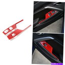 trim panel シボレーカマロ2017+のレッドカーインテリアドアハンドルウィンドウリフトスイッチカバー Red Car Interior Door Ha...