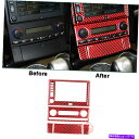 trim panel 6PCSレッドカーボンファイバーセントラルコンソールパネルカバーシボレーコルベットC6のトリム 6Pcs Red Carbon Fiber...