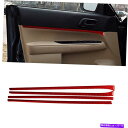 trim panel 4PCSレッドカーボンファイバーインテリアドアパネルスバルフォレスター2005-08用デカールトリム 4Pcs Red Carbon Fi...