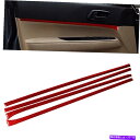 trim panel Subaru Foresterの4pcs 05-08 Red Carbon Fiberインテリアドアパネルカバートリム 4Pcs For ...
