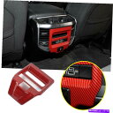 trim panel 2019-2021 Dodge Ram 1500 Red Carbonファイバーの車のリアエアベントパネルカバートリム Car Rear ...