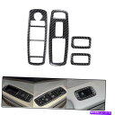 trim panel 車両カーボンファイバーウィンドウリフトボタンパネルフレームステッカークライスラー300 4PC用 Vehicle Carbon Fiber...