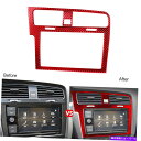 trim panel VW Golf 7 GTI MK7 2014-2019 Red Carbon Fiber GPSナビゲーションパネルトリムカバー用 For...