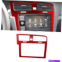 trim panel レッドカーボンファイバーコンソールナビゲーションパネルカバーVWゴルフ7 GTI MK7 14-19のトリム Red Carbon Fib...