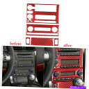 trim panel シボレーコルベットC6 2005-07用のレッドカーボンファイバー中央パネルカバーステッカー RED Carbon Fiber Centr...