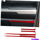 trim panel トヨタツンドラの4PCS 2014-18レッドカーボンファイバードアパネルインテリアトリム 4pcs For Toyota Tundra ...