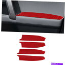 trim panel 4PCSレッドカーボンファイバードアアームレストパネルカバートヨタ4runner 2010-2020のトリム 4Pcs Red Carbo...