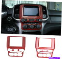 trim panel Dodge RAMのセンターコンソールナビゲーションパネルトリムカバー2018+赤炭素繊維 Center Console Navigati...