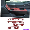 trim panel フォードF150のインテリアウィンドウリフトボタンパネルカバートリム21+赤いカーボンファイバー Interior Window Lift...