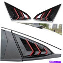 trim panel 窓四半期ルーバーカバートリムホンダシビック2016-21セダンレッド&カーボンファイバー Window Quarter Louver Co...