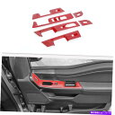 trim panel Ford F150 2021+ Red Carbonファイバーアクセサリーの窓リフトパネルスイッチトリム Window Lift Pane...
