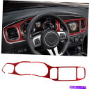 trim panel Dodge Charger 2011-14用の赤いカーボンファイバーインテリアダッシュボードパネルカバートリム Red Carbon Fi...