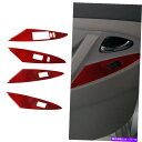 trim panel トヨタカムリ用数量4レッドカーボンファイバーインテリアウィンドウリフトパネルカバートリム For Toyota Camry Qty4 Re...