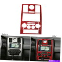 trim panel 2PCSレッドカーボンファイバーコンソールACスイッチパネルフレームクライスラー300 08-10 2Pcs Red Carbon Fib...