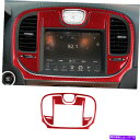 trim panel 2PCSレッドカーボンファイバーセントラルコントロールベントパネルステッカークライスラー300のトリム 2pcs Red Carbon F...