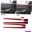 trim panel シボレーインパラの5PCS 14-20赤炭素繊維内側ドアパネルインテリアトリム 5pcs For Chevrolet Impala 14-...